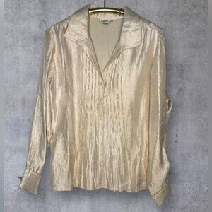 Shine Bright in Gold: Coldwater Creek Shimmery Blouse